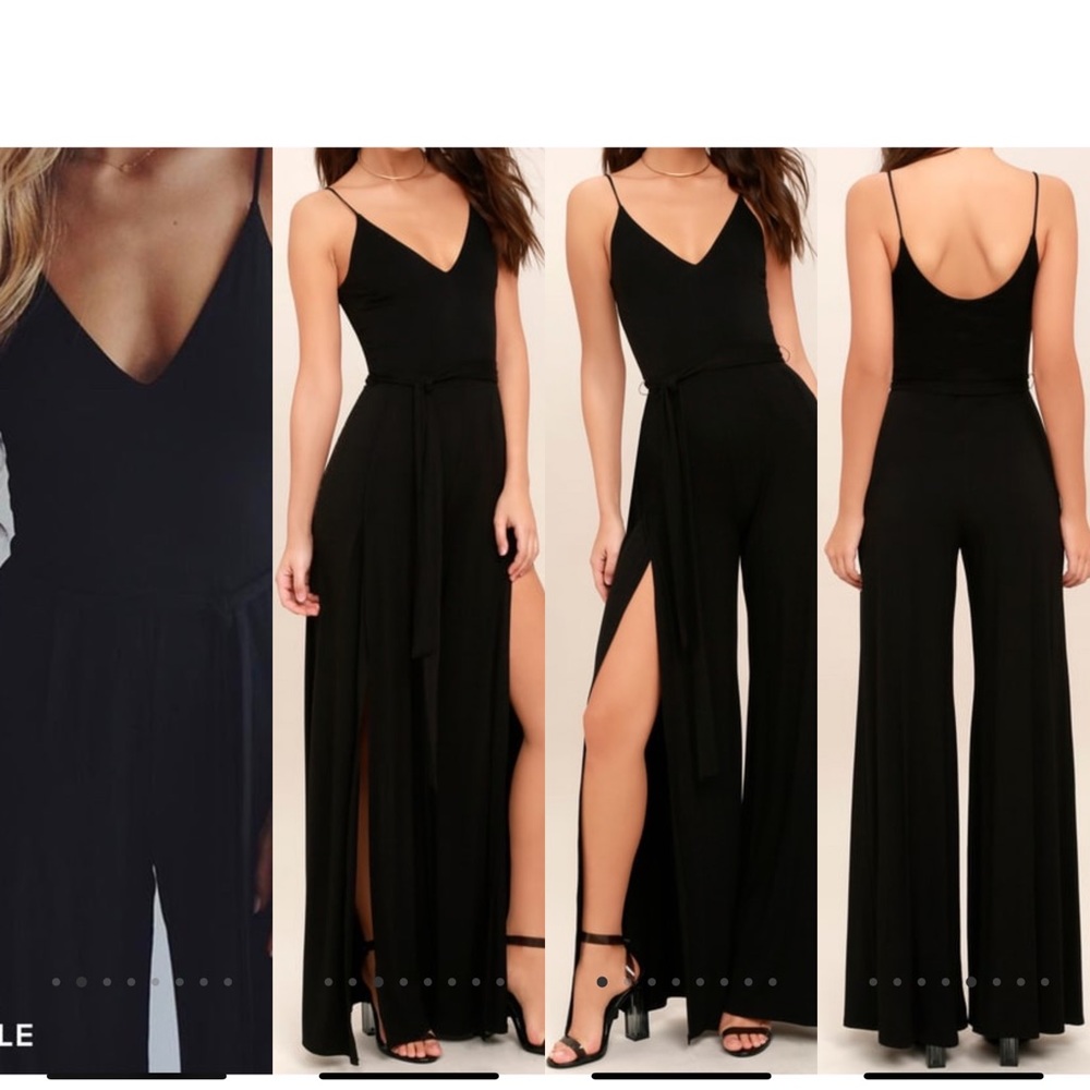Lulu's Just Breathe Black Jumpsuit Size Small NWT